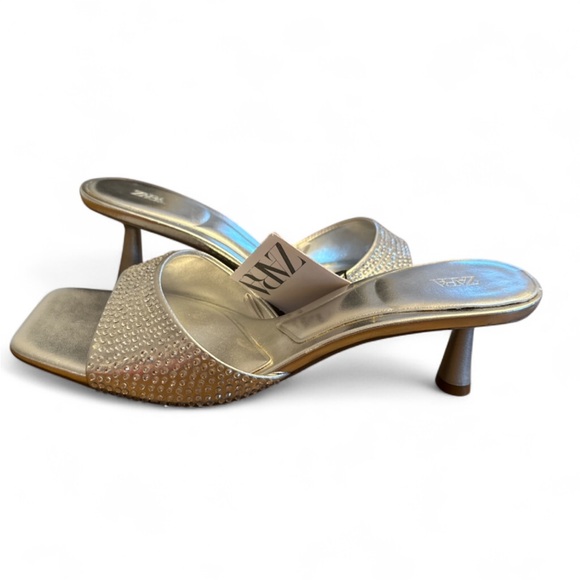 Zara Metallic Silver Women's Sandals - Picture 2 of 6